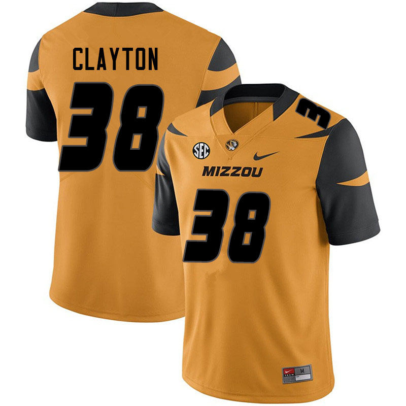 Men #38 Bryson Clayton Missouri Tigers College Football Jerseys Sale-Yellow